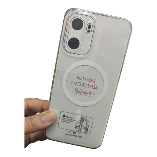 OnePlus 15R 5G Anti Yellow Premium Quality Magsafe Crystal Clear Hard Plastic Back Cover Case