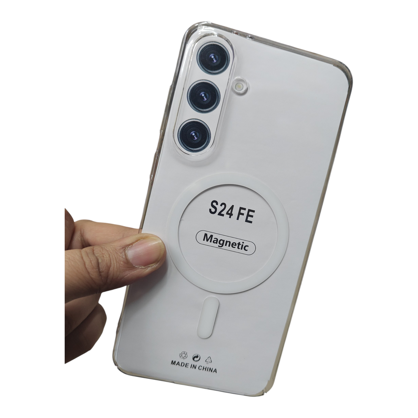 Samsung Galaxy S24 FE / S24FE 5G Anti Yellow Premium Quality Magsafe Crystal Clear Hard Plastic Back Cover Case