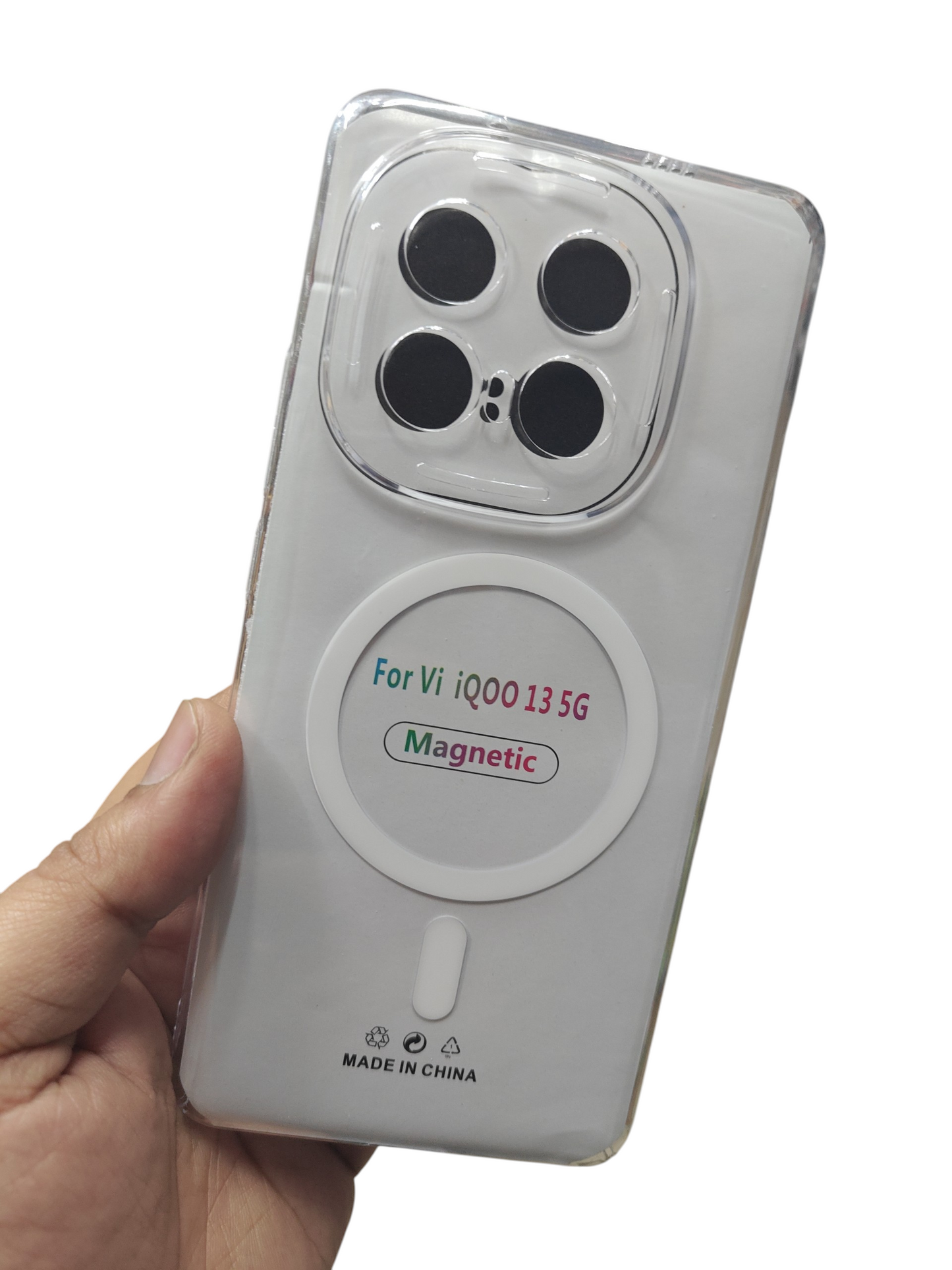 iQOO 13 5G Anti Yellow Premium Quality Magsafe Crystal Clear Hard Plastic Back Cover Case