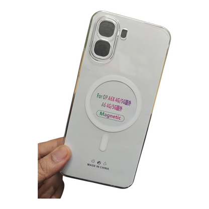 Oppo A6X 5G / Oppo K14X 5G Anti Yellow Premium Quality Magsafe Crystal Clear Hard Plastic Back Cover Case - Royal Star