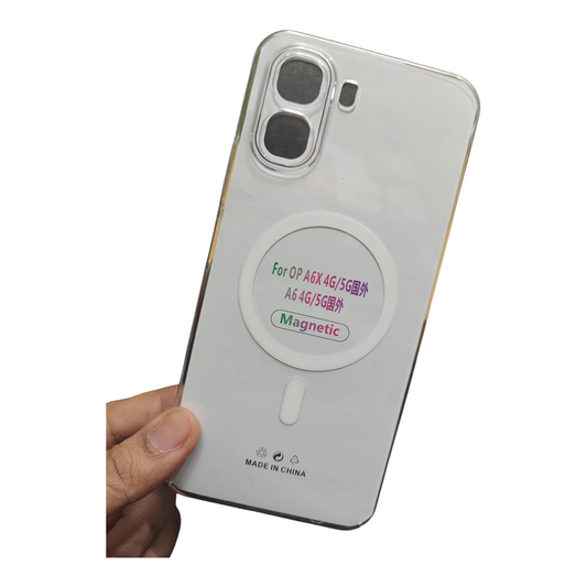 Oppo A6X 5G / Oppo K14X 5G Anti Yellow Premium Quality Magsafe Crystal Clear Hard Plastic Back Cover Case - Royal Star