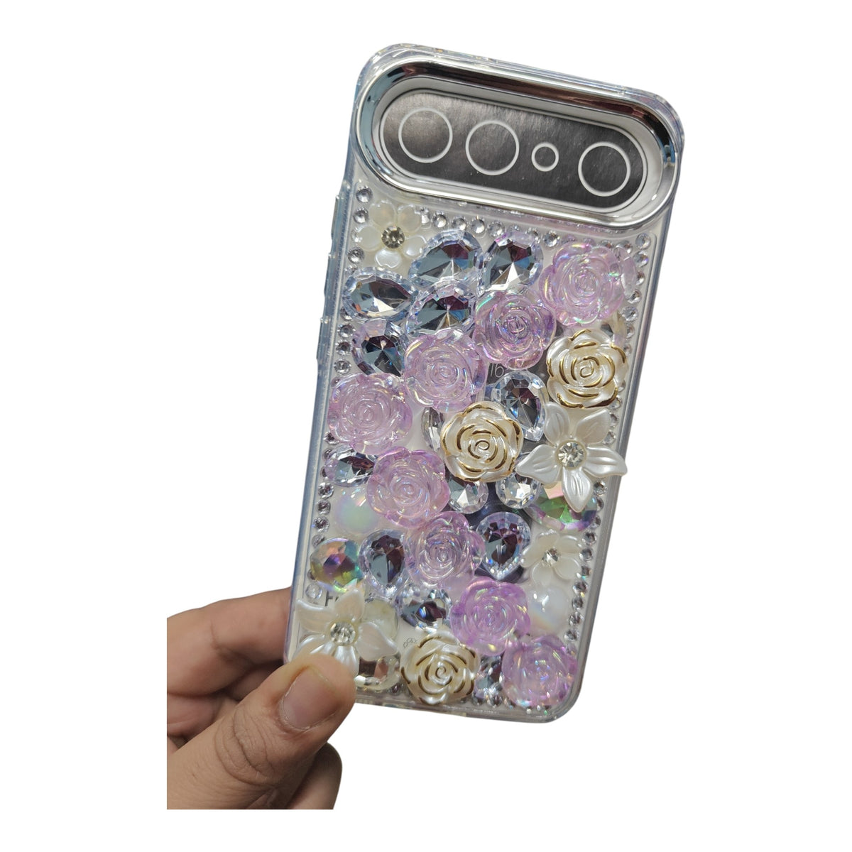 Vivo X300FE 5G / X300 FE 5G Girlish 3D Stone & Flower Back Cover Case