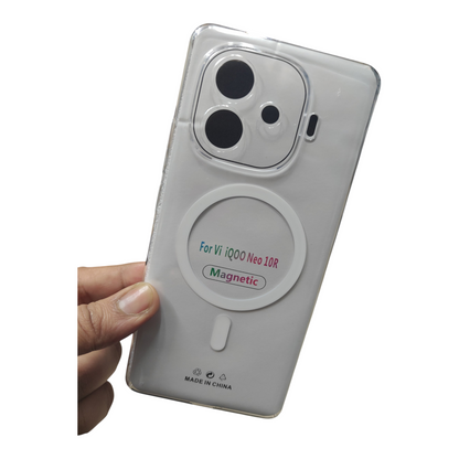 iQOO Neo 10R 5G Anti Yellow Premium Quality Magsafe Crystal Clear Hard Plastic Back Cover Case