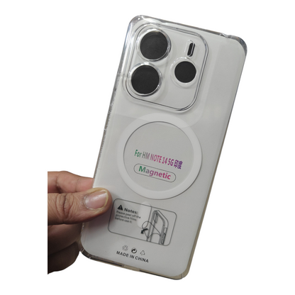 Xiaomi Redmi Note 14 5G Anti Yellow Premium Quality Magsafe Crystal Clear Hard Plastic Back Cover Case - Royal Star