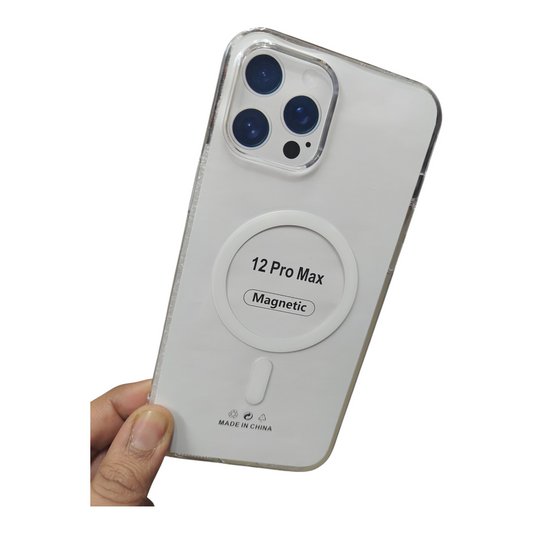 Apple iPhone 12 Pro Max Anti Yellow Premium Quality Magsafe Crystal Clear Hard Plastic Back Cover Case