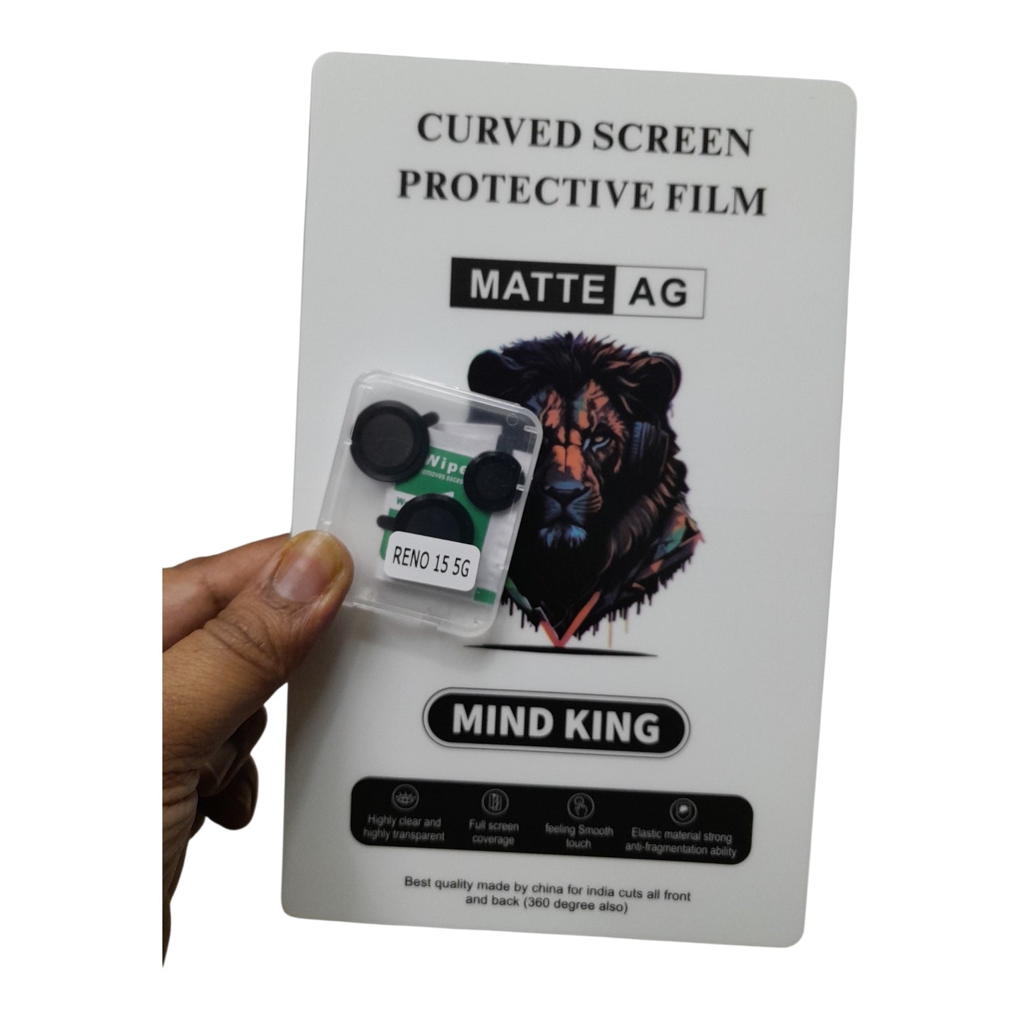 Oppo Reno 15 / Reno15 5G Matte & Glossy Finish Back Lamination Membrane Protector + Camera Lens Ring