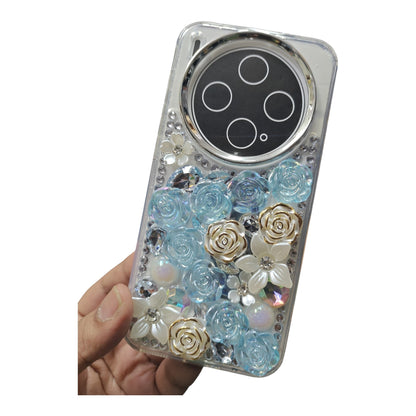 Vivo X300 5G Girlish 3D Stone & Flower Back Cover Case