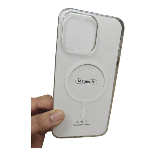 Apple iPhone 15 Pro Max Anti Yellow Premium Quality Magsafe Crystal Clear Hard Plastic Back Cover Case