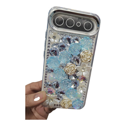 Vivo X300FE 5G / X300 FE 5G Girlish 3D Stone & Flower Back Cover Case