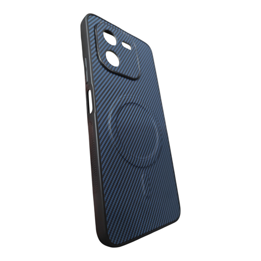 iQOO Z9X 5G Premium Quality Carbon Leather Magsafe Hard Back Cover Case - Royal Star