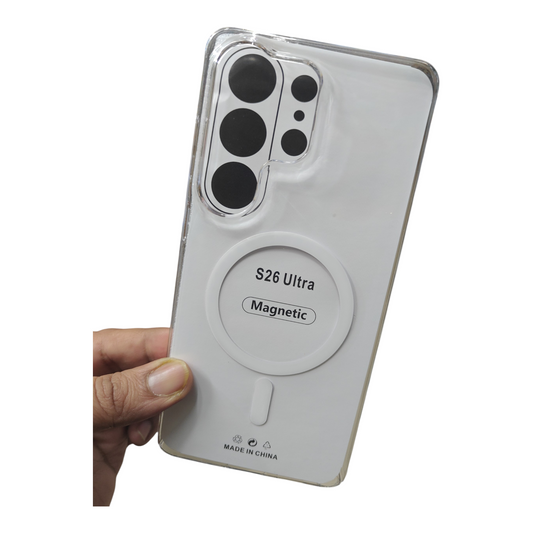 Samsung Galaxy S26 Ultra 5G Anti Yellow Premium Quality Magsafe Crystal Clear Hard Plastic Back Cover Case - Royal Star