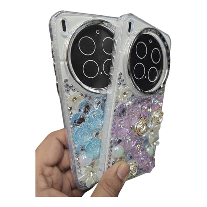 Vivo X300 Pro 5G Girlish 3D Stone & Flower Back Cover Case