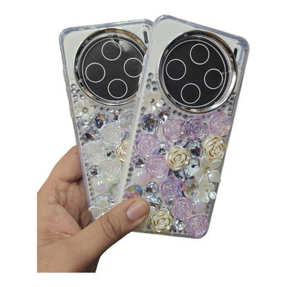 Vivo X200 5G Girlish 3D Stone & Flower Back Cover Case