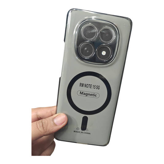 Xiaomi Redmi Note 15 5G Anti Yellow Premium Quality Magsafe Crystal Clear Hard Plastic Back Cover Case