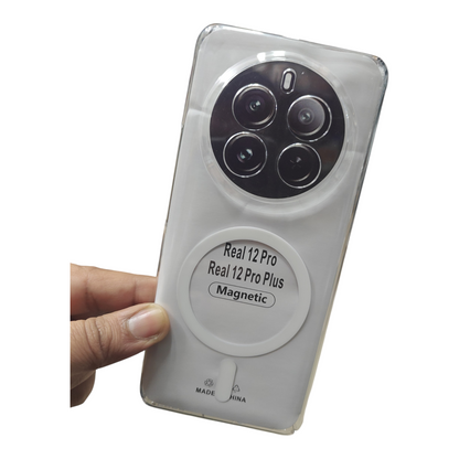 Realme 12 Pro / Realme 12 pro Plus 5G Anti Yellow Premium Quality Magsafe Crystal Clear Hard Plastic Back Cover Case