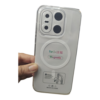 OnePlus 15 5G Anti Yellow Premium Quality Magsafe Crystal Clear Hard Plastic Back Cover Case