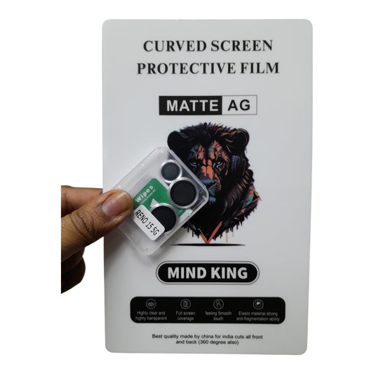 Oppo Reno 15 / Reno15 5G Matte & Glossy Finish Back Lamination Membrane Protector + Camera Lens Ring