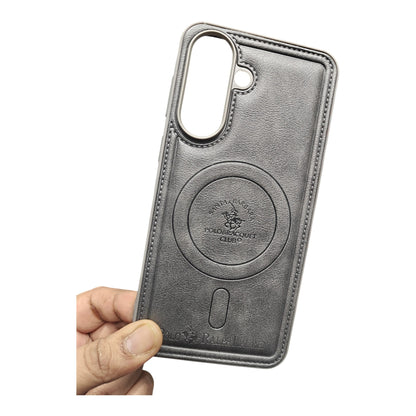 Samsung Galaxy A37 (5G) Magsafe Premium Quality Leather ( Side Soft, Back Hard ) Back Cover Case