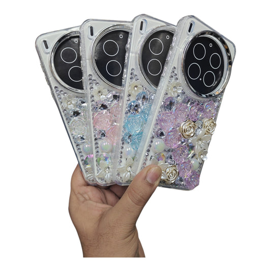 Vivo X300 Pro 5G Girlish 3D Stone & Flower Back Cover Case