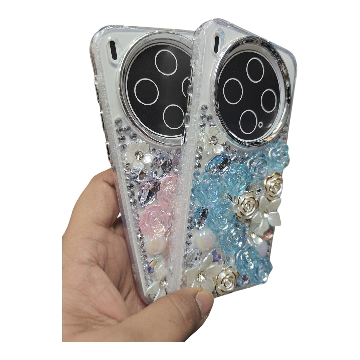 Vivo X300 5G Girlish 3D Stone & Flower Back Cover Case