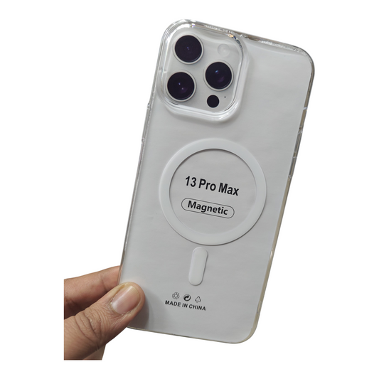 Apple iPhone 13 Pro Max Anti Yellow Premium Quality Magsafe Crystal Clear Hard Plastic Back Cover Case