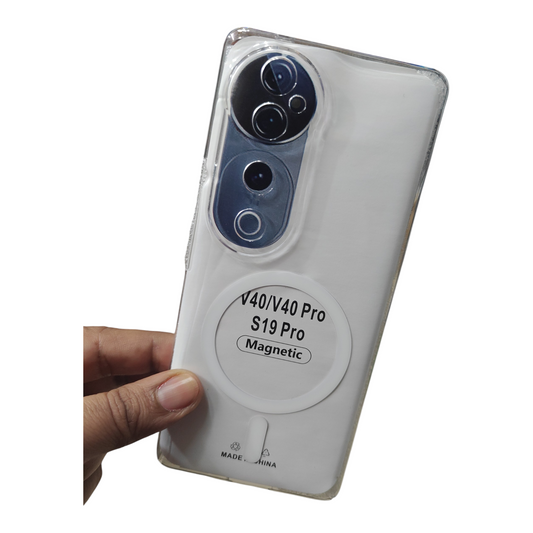 Vivo V40 / V40 Pro / T3 Ultra 5G Anti Yellow Premium Quality Magsafe Crystal Clear Hard Plastic Back Cover Case - Royal Star