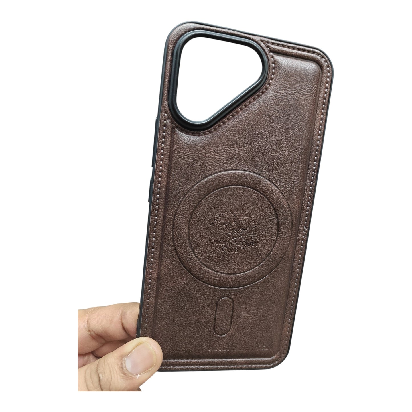 Tecno Pova Curve 2 / Pova Curve2 5G Magsafe Premium Quality Leather ( Side Soft, Back Hard ) Back Cover Case