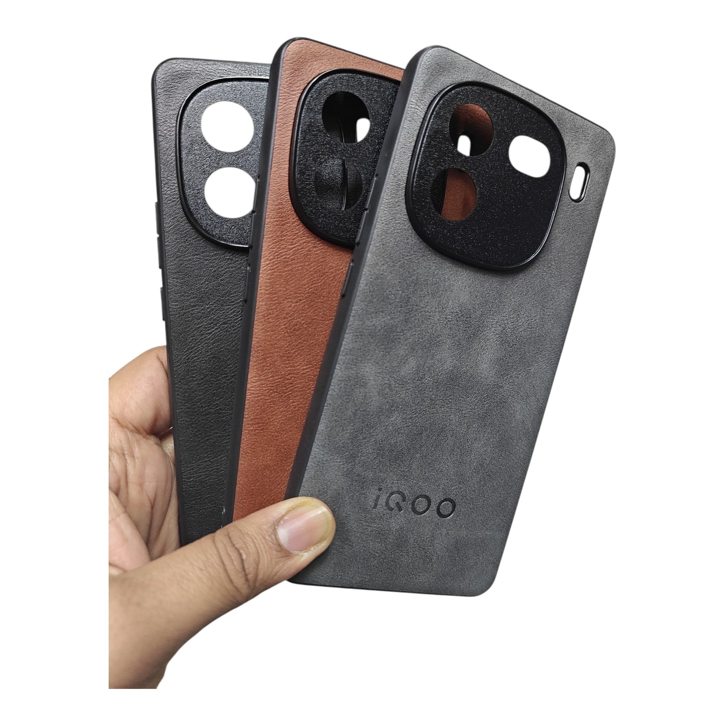 iQOO 12 / iQOO12 5G Luxury Leather ( Side Soft, Back Hard ) Premium Quality Back Cover Case