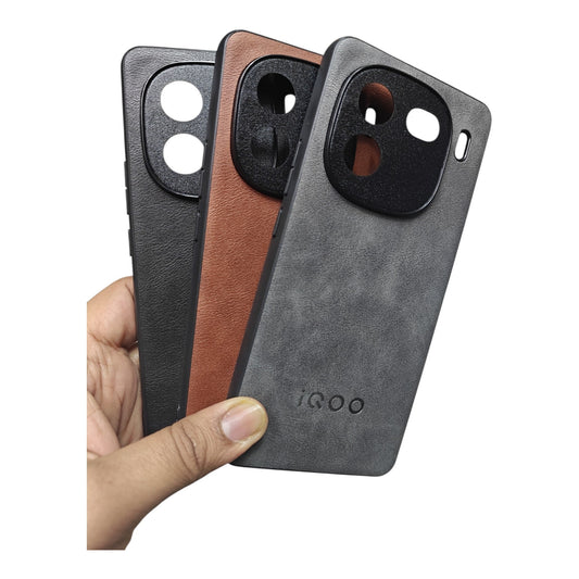 iQOO 12 / iQOO12 5G Luxury Leather ( Side Soft, Back Hard ) Premium Quality Back Cover Case