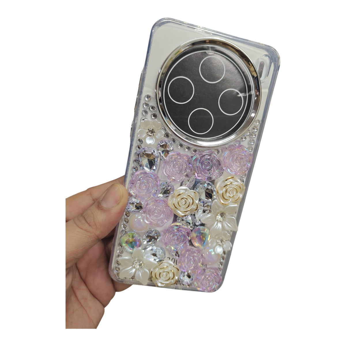 Vivo X200 5G Girlish 3D Stone & Flower Back Cover Case