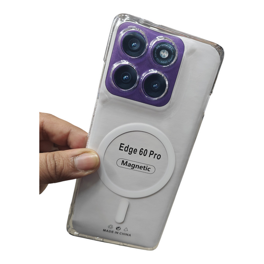 Motorola moto Edge 60 Pro 5G Anti Yellow Premium Quality Magsafe Crystal Clear Hard Plastic Back Cover Case