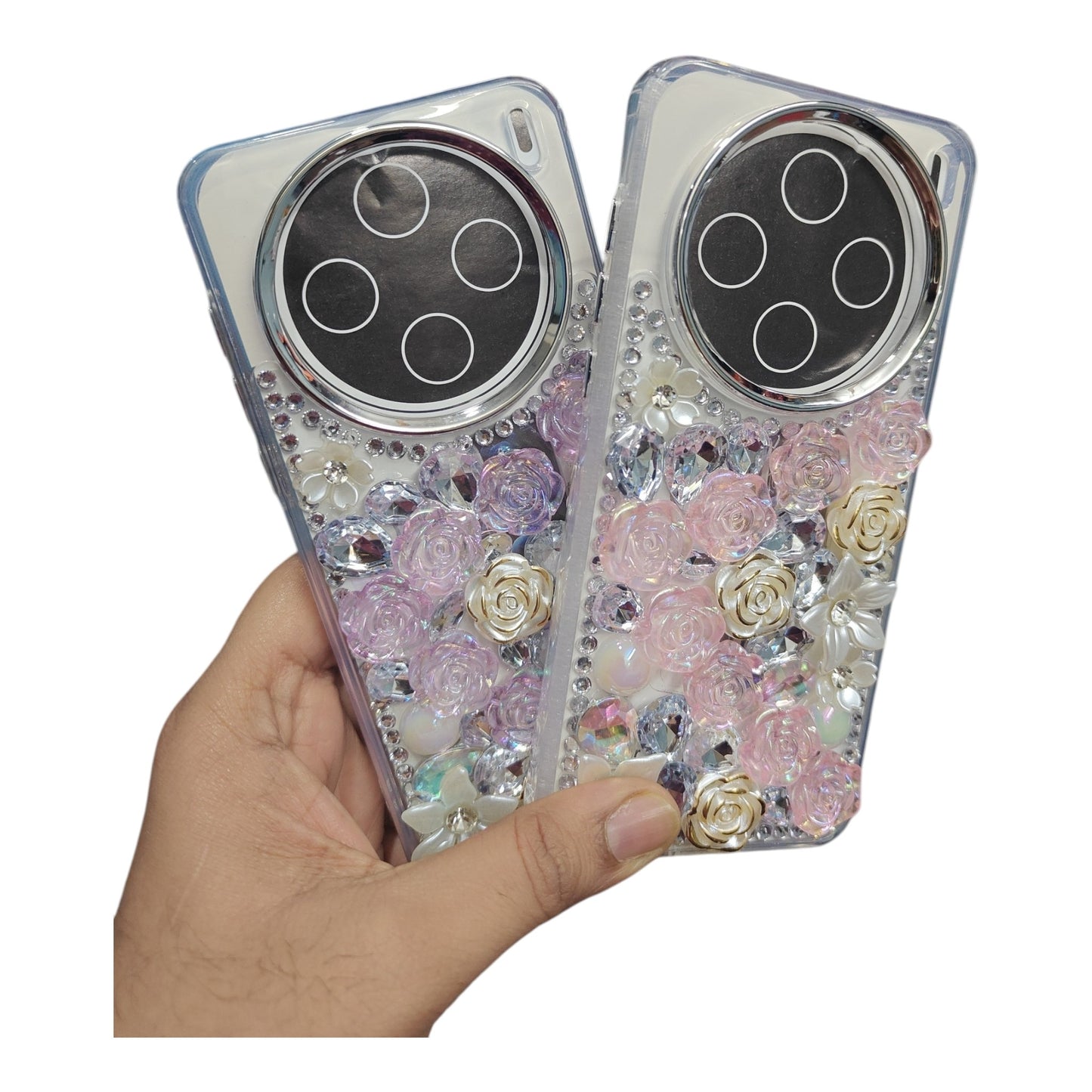 Vivo X200T 5G Girlish 3D Stone & Flower Back Cover Case