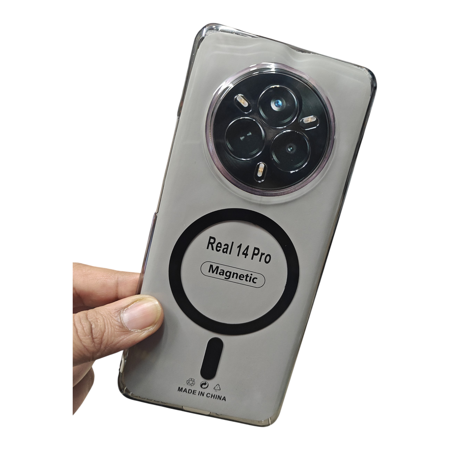 Realme 14 Pro 5G Anti Yellow Premium Quality Magsafe Crystal Clear Hard Plastic Back Cover Case