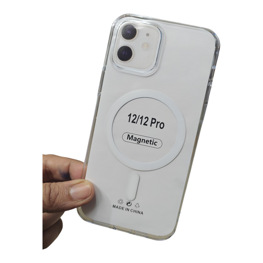 Apple iPhone 12 / 12 Pro Anti Yellow Premium Quality Magsafe Crystal Clear Hard Plastic Back Cover Case