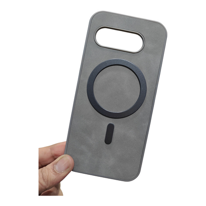 Google Pixel 9A 5G Magsafe Premium Quality Leather ( Side Soft, Back Hard ) Back Cover Case - Royal Star