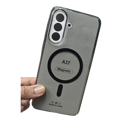 Samsung Galaxy A37 5G Anti Yellow Premium Quality Magsafe Crystal Clear Hard Plastic Back Cover Case - Royal Star