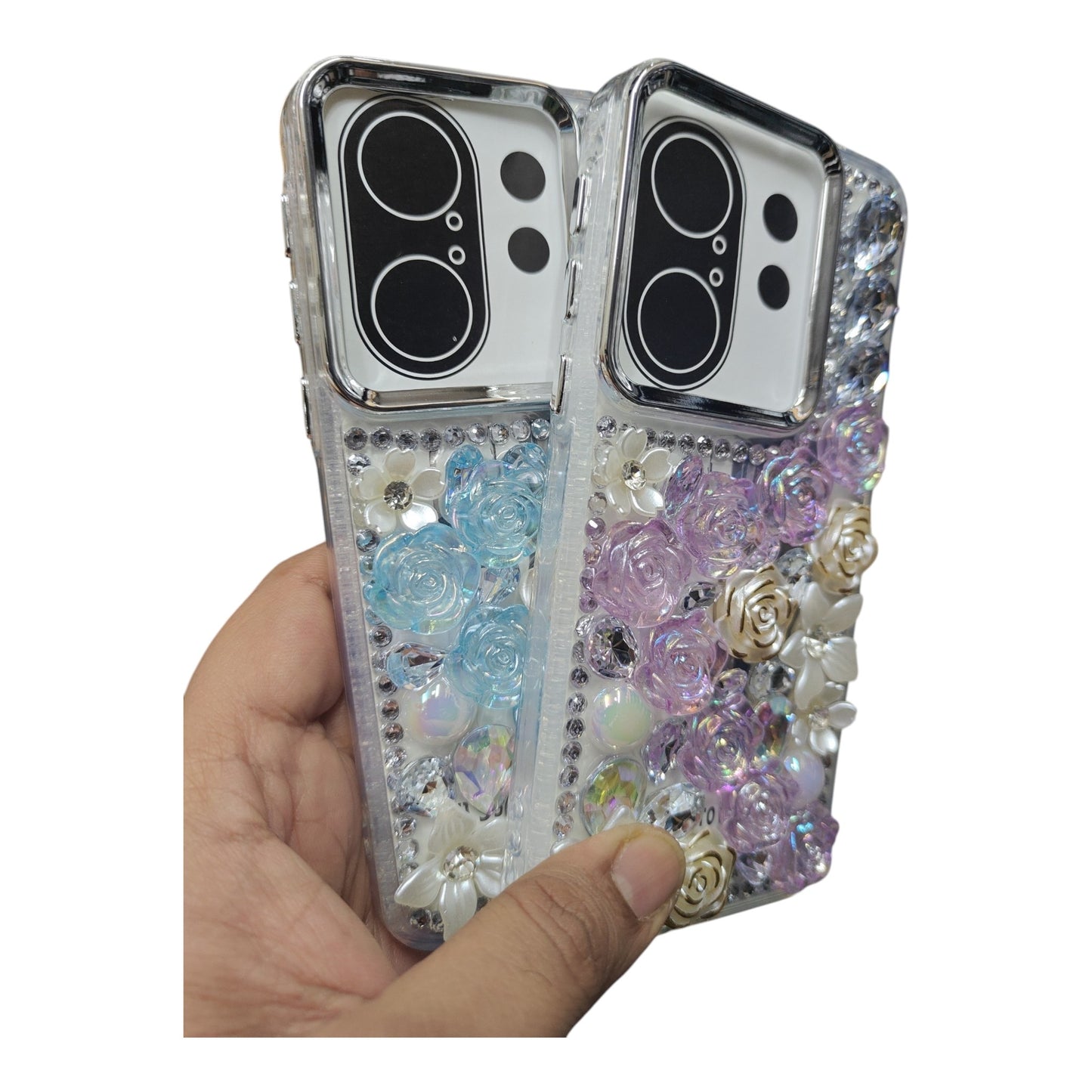 Vivo X200FE / X200FE 5G Girlish 3D Stone & Flower Back Cover Case