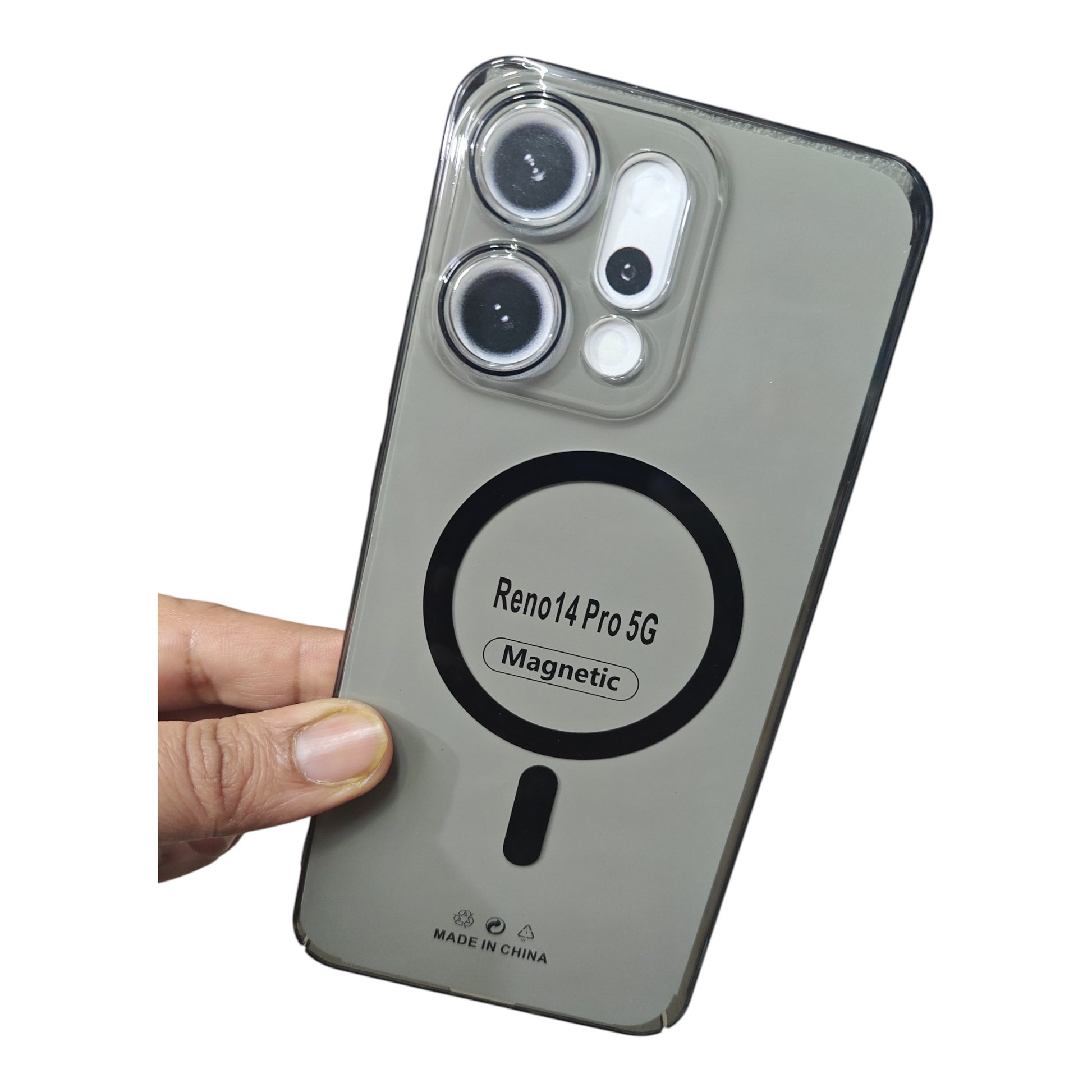 Oppo Reno 14 Pro 5G Anti Yellow Premium Quality Magsafe Crystal Clear Hard Plastic Back Cover Case - Royal Star