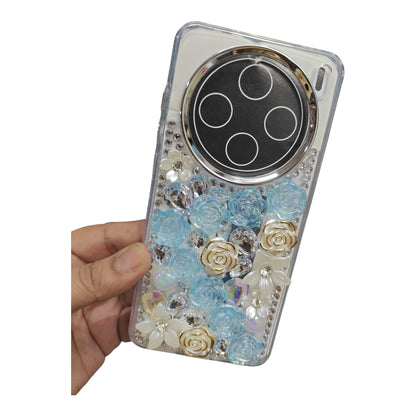 Vivo X200 5G Girlish 3D Stone & Flower Back Cover Case