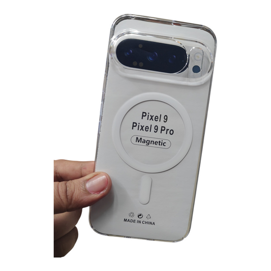 Google Pixel 9 / Pixel 9 Pro 5G Anti Yellow Premium Quality Magsafe Crystal Clear Hard Plastic Back Cover Case