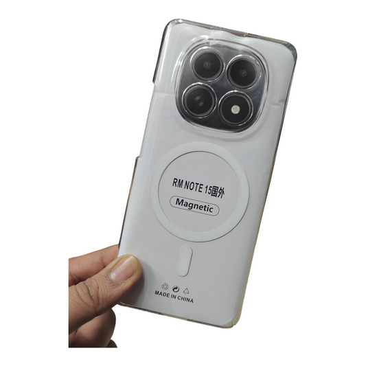 Xiaomi Redmi Note 15 5G Anti Yellow Premium Quality Magsafe Crystal Clear Hard Plastic Back Cover Case