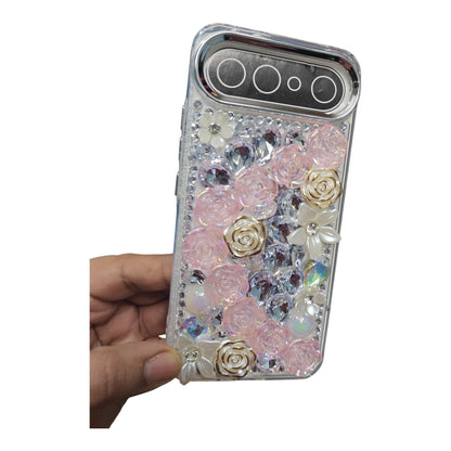 Vivo X300FE 5G / X300 FE 5G Girlish 3D Stone & Flower Back Cover Case