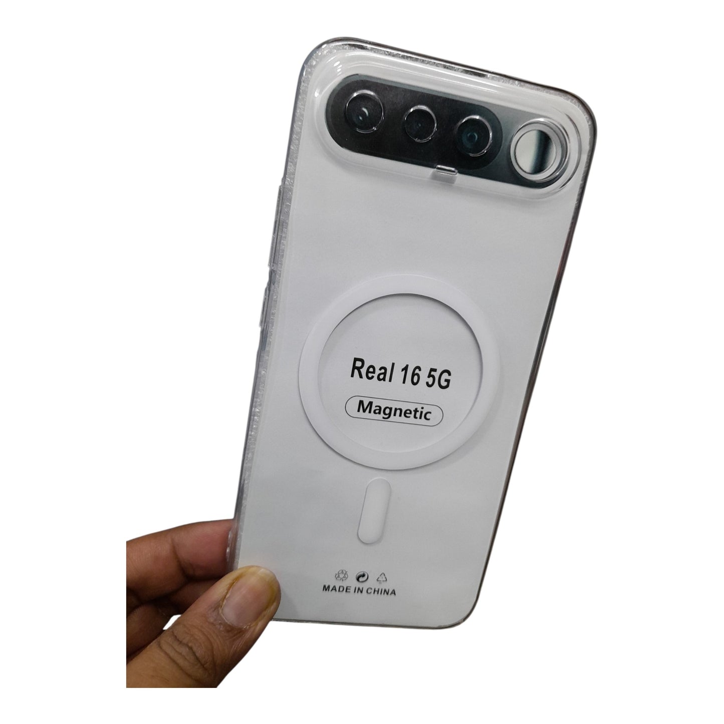 Realme 16 5G / Realme16 5G Anti Yellow Premium Magsafe Crystal Clear Hard Plastic Back Cover Case