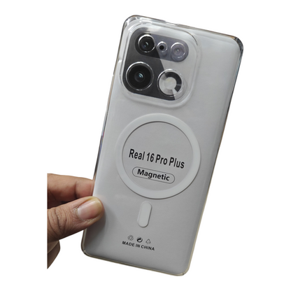Realme 16 Pro Plus 5G Anti Yellow Premium Quality Magsafe Crystal Clear Hard Plastic Back Cover Case