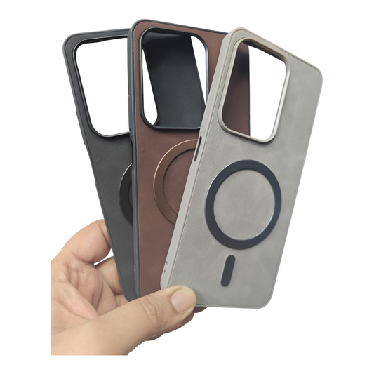 Vivo T4x / Vivo Y31 Pro / iQOO Z10x (5G) Magsafe Premium Quality Leather ( Side Soft, Back Hard ) Back Cover Case - Royal Star