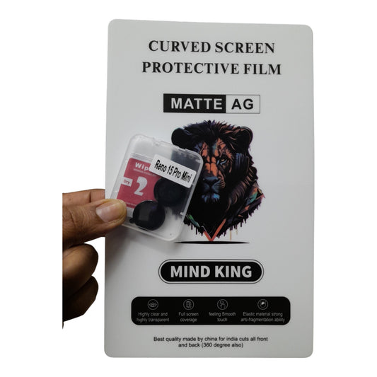 Oppo Reno 15 Pro Mini 5G / Reno15 Pro Mini 5G Matte & Glossy Finish Back Lamination Membrane Protector + Camera Lens Ring