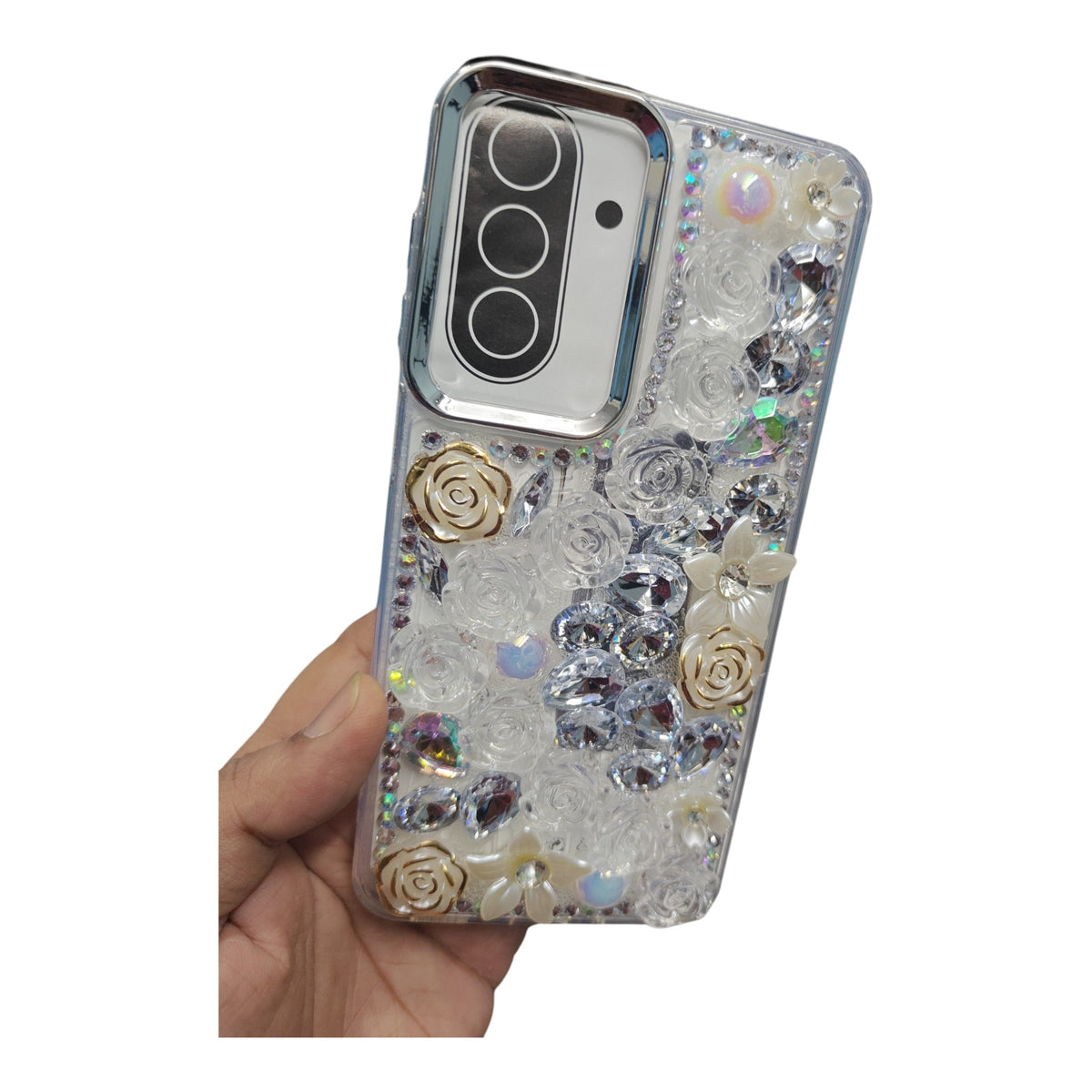 Samsung Galaxy A27 5G / M47 5G Girlish 3D Stone & Flower Back Cover Case