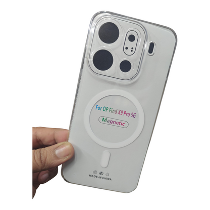 Oppo Find X9 Pro 5G Anti Yellow Premium Quality Magsafe Crystal Clear Hard Plastic Back Cover Case