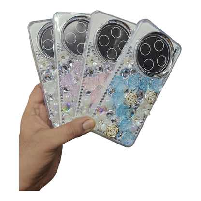 Vivo X200 5G Girlish 3D Stone & Flower Back Cover Case