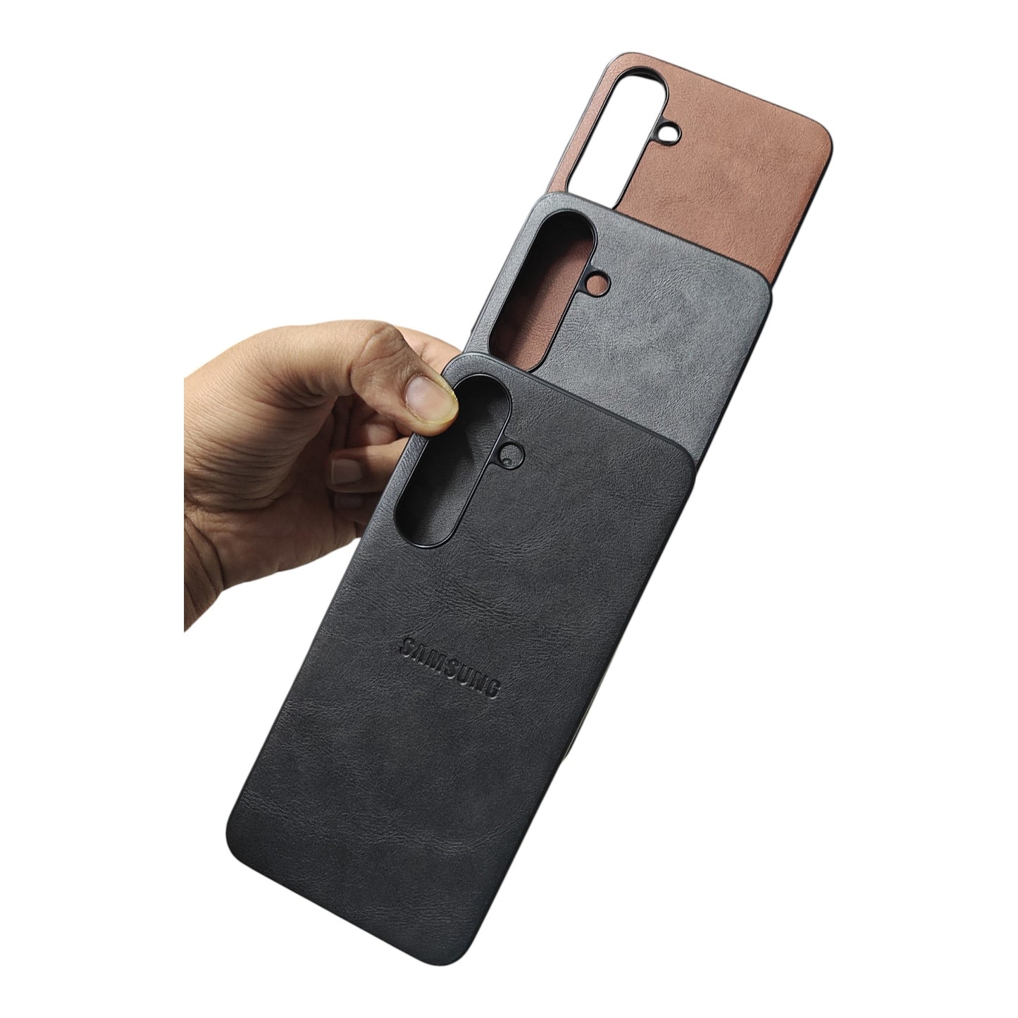 Samsung Galaxy S24FE / S24 FE 5G Luxury Leather ( Side Soft, Back Hard ) Premium Quality Back Cover Case
